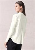 Bluse mit Jersey-Arm vanilla white
