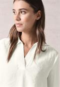 Bluse mit Jersey-Arm vanilla white