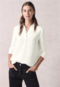 Bluse mit Jersey-Arm vanilla white