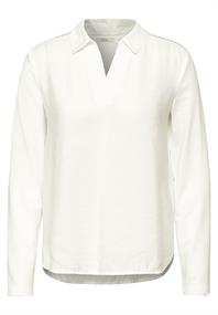 Bluse mit Jersey-Arm vanilla white