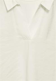 Bluse mit Jersey-Arm vanilla white