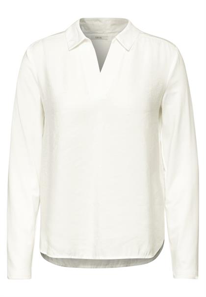 Bluse mit Jersey-Arm vanilla white