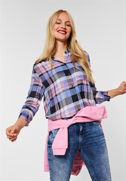 Bluse mit Karomuster dazzling blue
