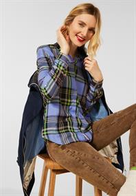 Bluse mit Karomuster vivid blue