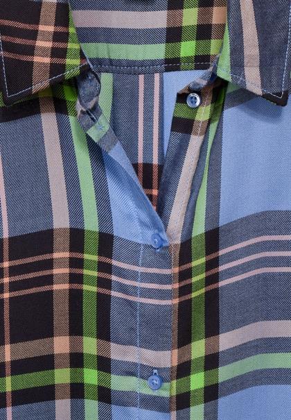 Bluse mit Karomuster vivid blue