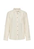 Bluse mit Kentkragen sand- white