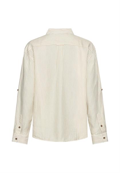 Bluse mit Kentkragen sand- white