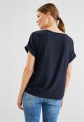 Bluse mit Klappenkragen deep blue