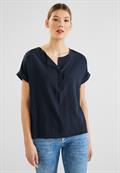 Bluse mit Klappenkragen deep blue