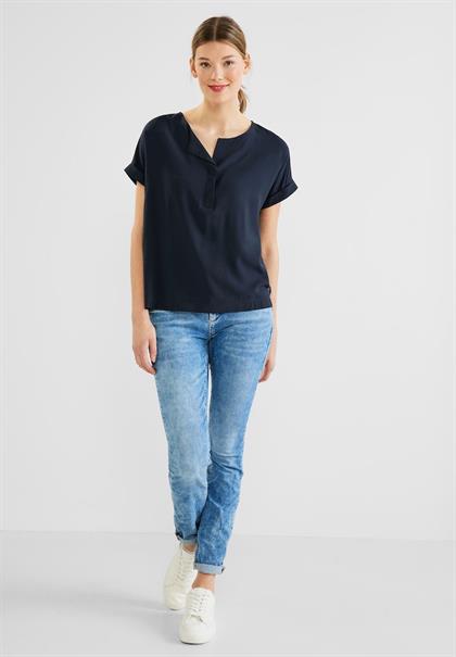 Bluse mit Klappenkragen deep blue