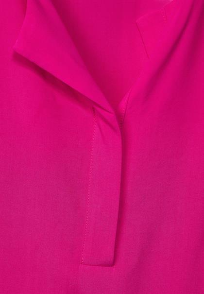 Bluse mit Klappenkragen nu pink