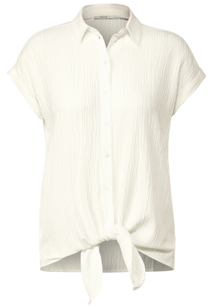 kaufen Bluse bei Knotendetail Cecil online white vanilla mit Damen Halbarmbluse bequem