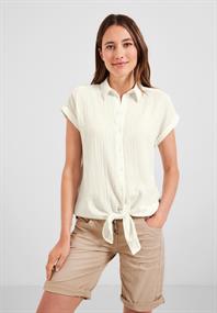 Bluse mit Knotendetail vanilla white