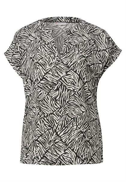 Bluse mit Minimal Print pine grove green