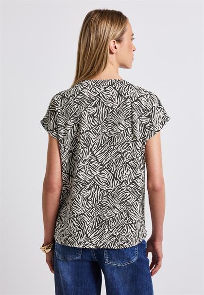 Bluse mit Minimal Print pine grove green