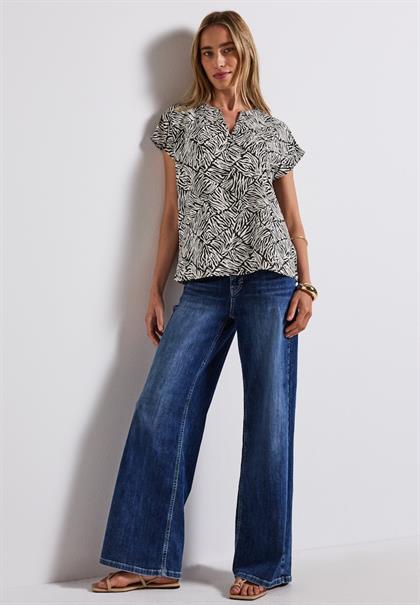 Bluse mit Minimal Print pine grove green
