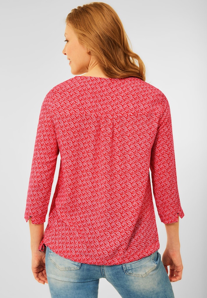 Cecil Damen Langarmbluse Bluse mit Minimal Print vibrant red bequem online  kaufen bei