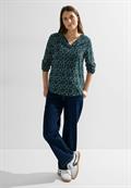 Bluse mit Minimalmuster strong petrol blue
