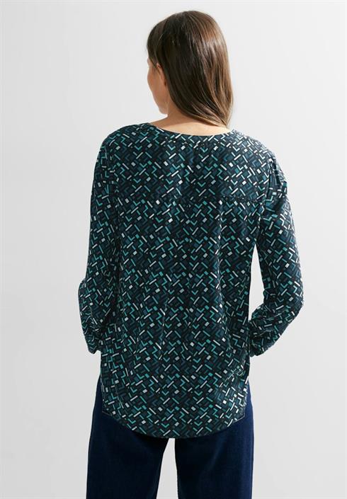 bluse-mit-minimalmuster-strong-petrol-blue