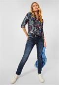 Bluse mit Minimalprint deep blue
