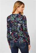 Bluse mit Minimalprint deep blue