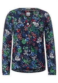 Bluse mit Minimalprint deep blue
