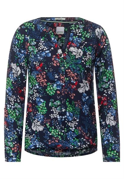 Bluse mit Minimalprint deep blue
