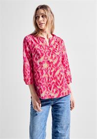 Bluse mit modernem Print pink sorbet