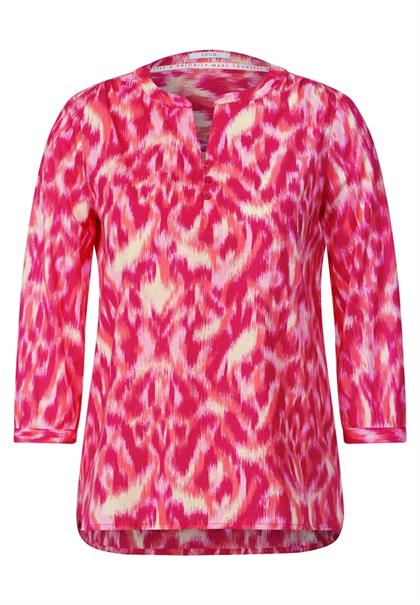 Bluse mit modernem Print pink sorbet