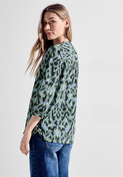 Bluse mit modernem Print strong khaki