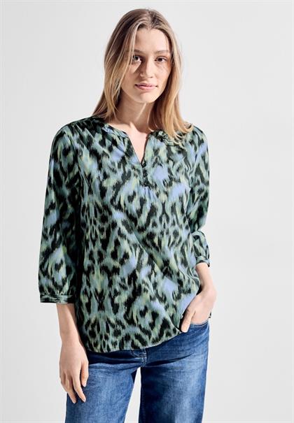 Bluse mit modernem Print strong khaki