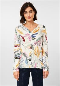 Bluse mit Multicolor Print vanilla white