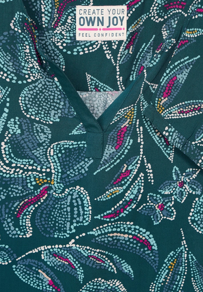 Cecil Damen Langarmbluse Bluse mit Multicolorprint deep lake green bequem  online kaufen bei