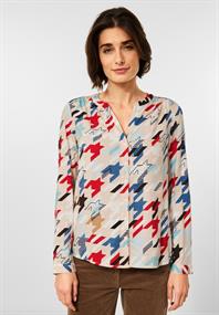 Bluse mit Multicolorprint vanilla white