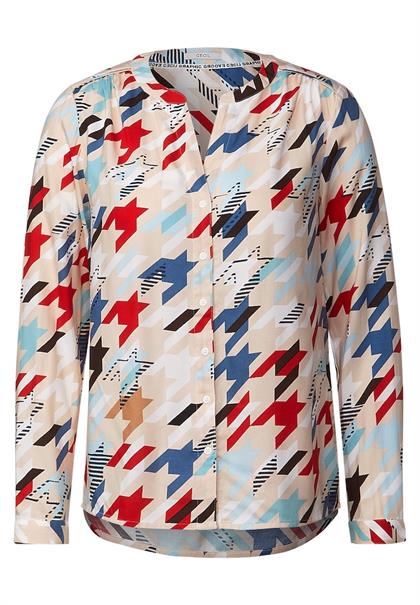 Bluse mit Multicolorprint vanilla white