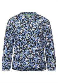 Bluse mit Multicolour Print dark vintage blue