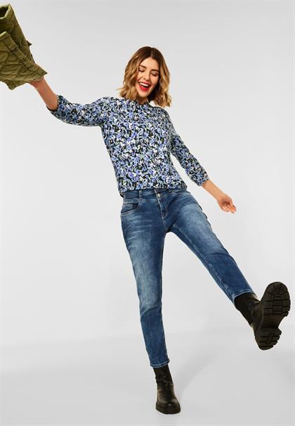 Bluse mit Multicolour Print dark vintage blue