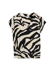 Bluse mit Muster abstract beige zebra