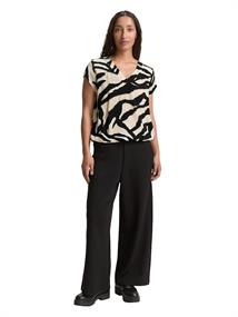 Bluse mit Muster abstract beige zebra