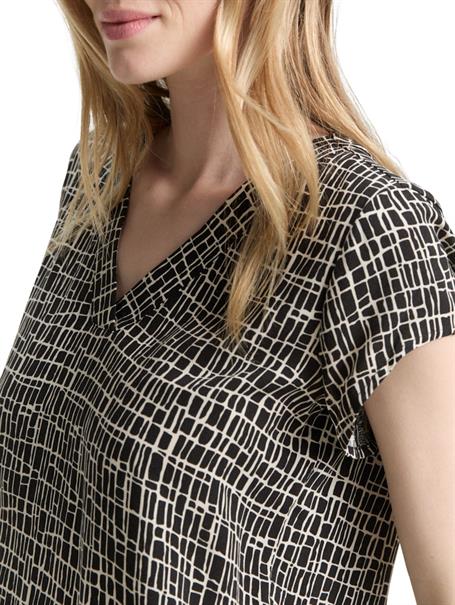 Bluse mit Muster abstract black grid design