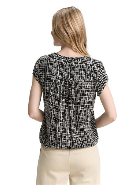 Bluse mit Muster abstract black grid design