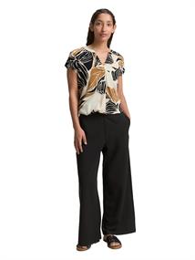 Bluse mit Muster neutral cut leaves design