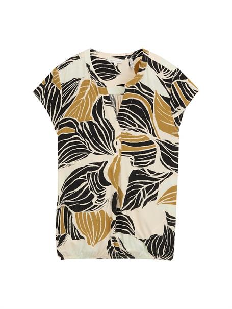 Bluse mit Muster neutral cut leaves design