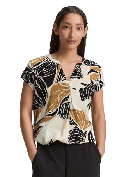 Bluse mit Muster neutral cut leaves design