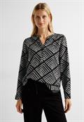 Bluse mit Ornamentprint black
