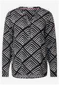 Bluse mit Ornamentprint black