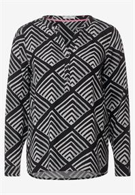 Bluse mit Ornamentprint black