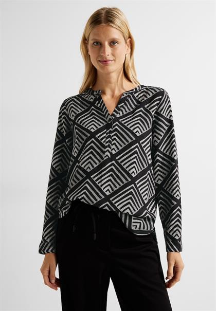 Bluse mit Ornamentprint black