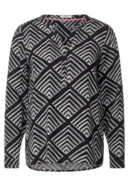 Bluse mit Ornamentprint black