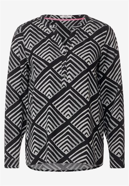 Bluse mit Ornamentprint black
